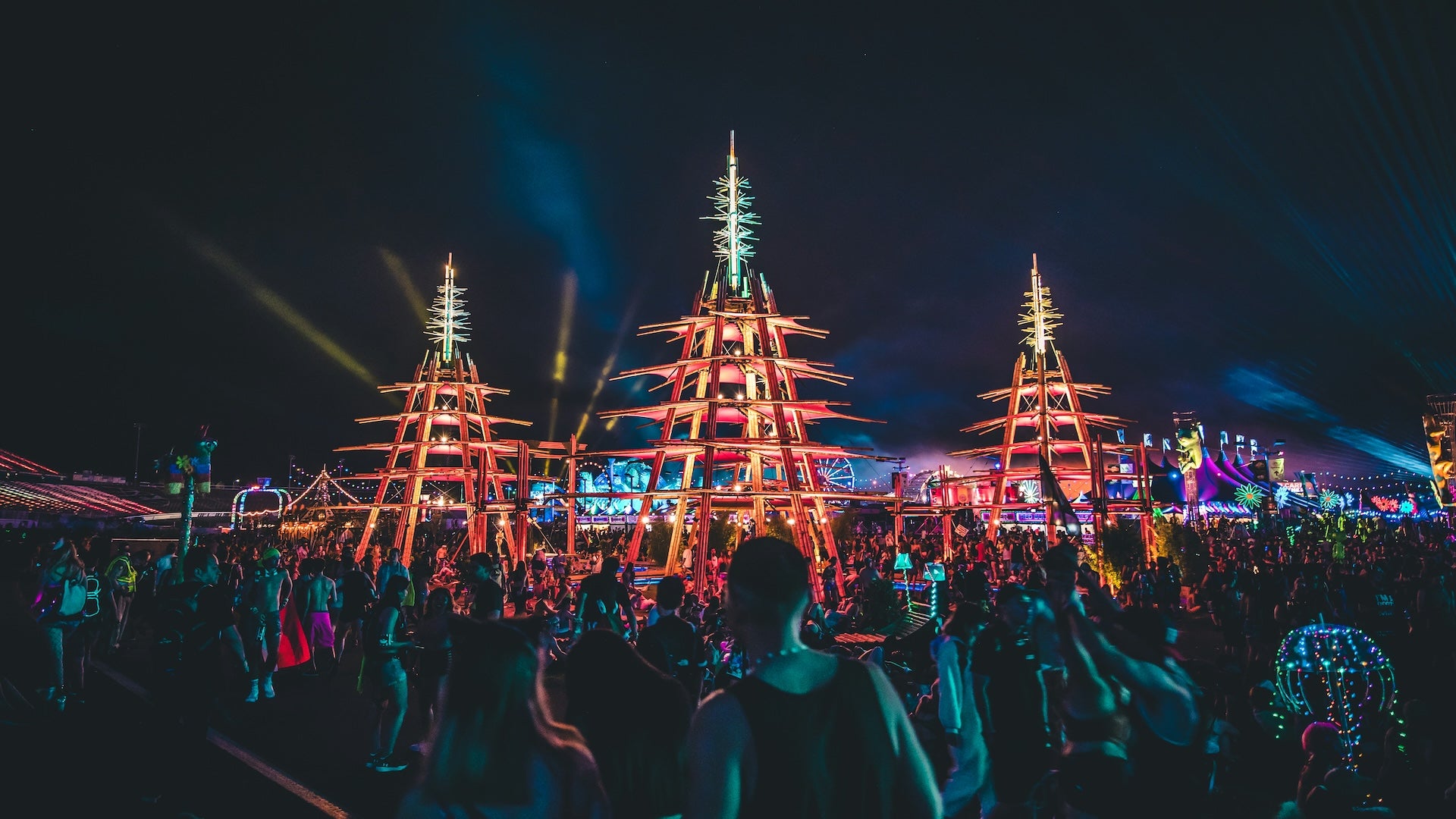 Large crowd gathered at a music festival